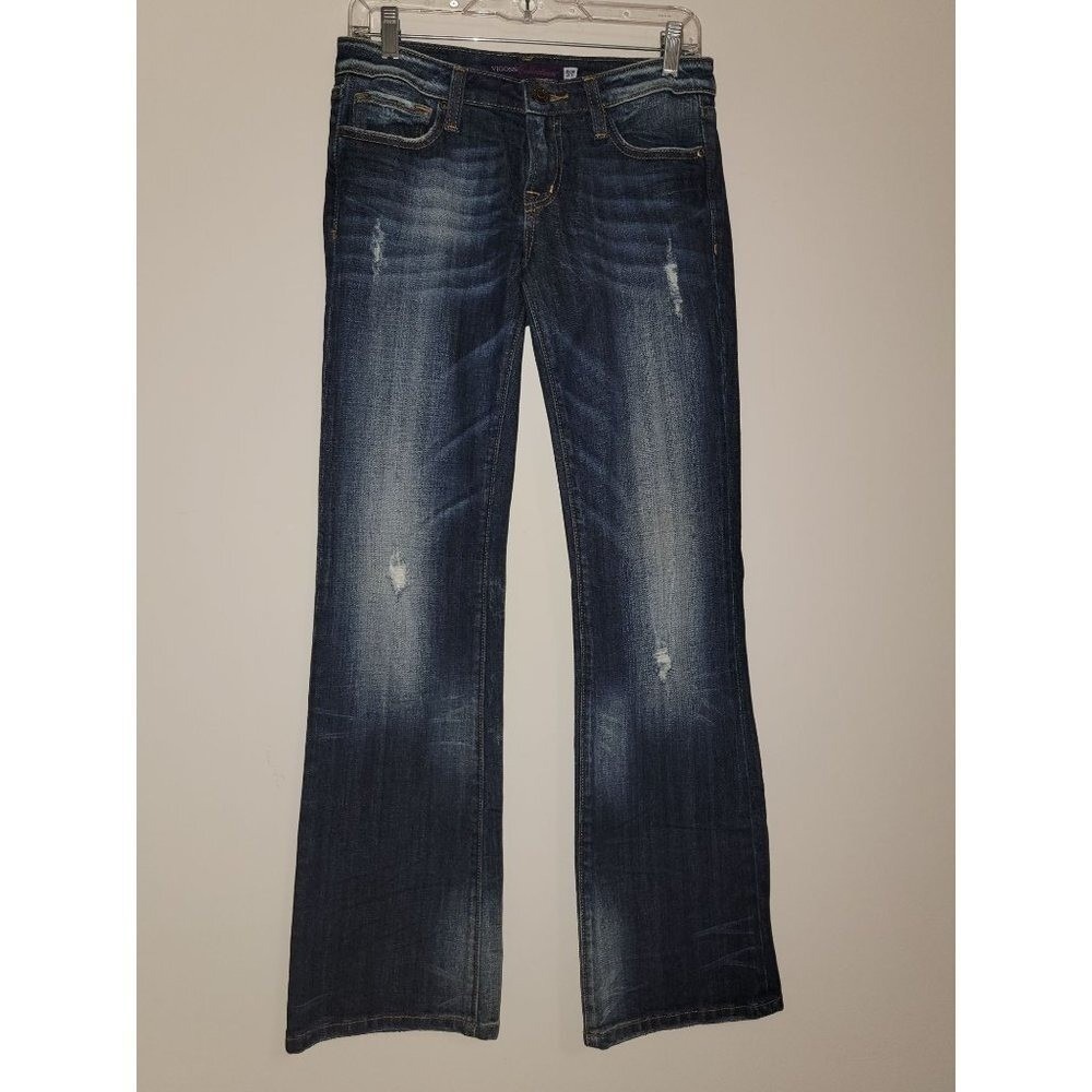 VIGOSS Collection Bootcut Jeans‎ Medium Wash Distressed Denim Size 27
